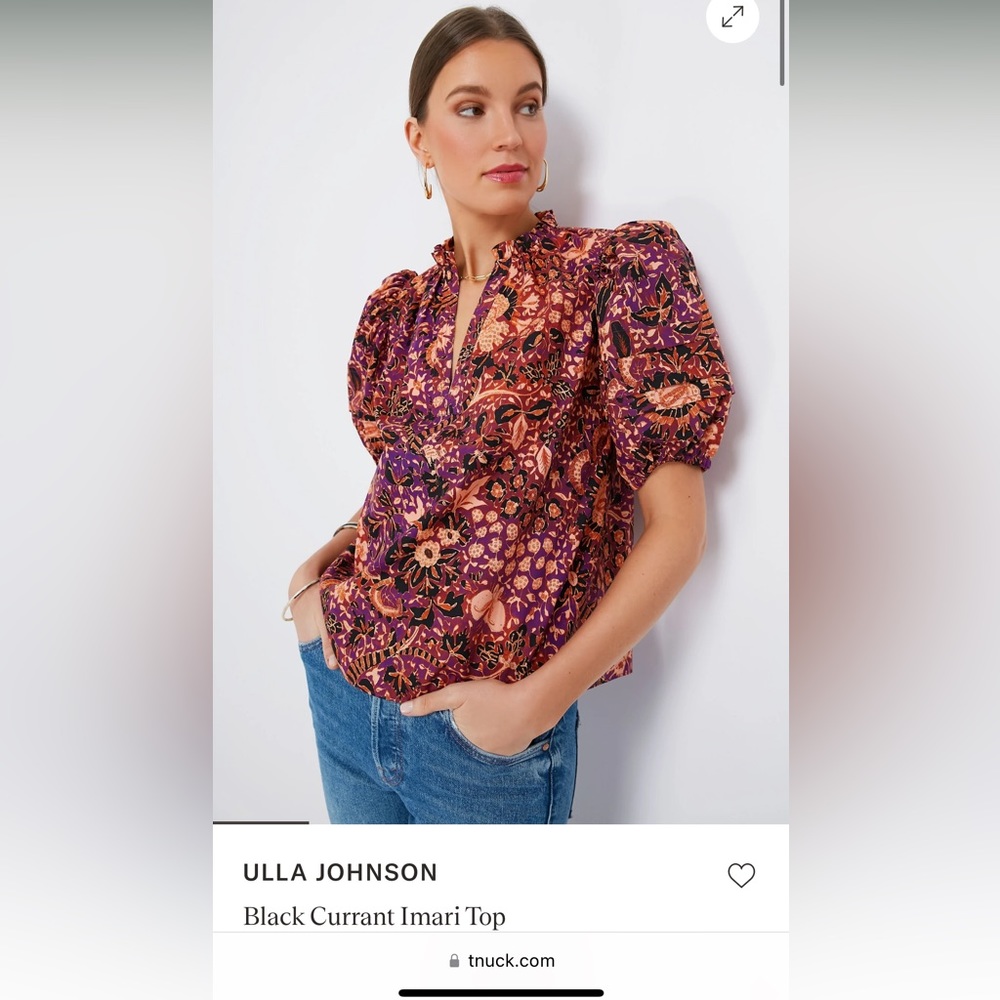 BNWT Ulla Johnson Imari top in Blackcurrant